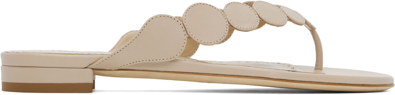 Doplnky Manolo Blahnik Manolo Blahnik Nour Scalloped Thong Sandals Béžová | 424-1837, 0