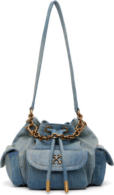 Kabelka Off-White Dumbo.B Denim Bucket Bag Modrá | OWMY002F25DEN0014100, 0