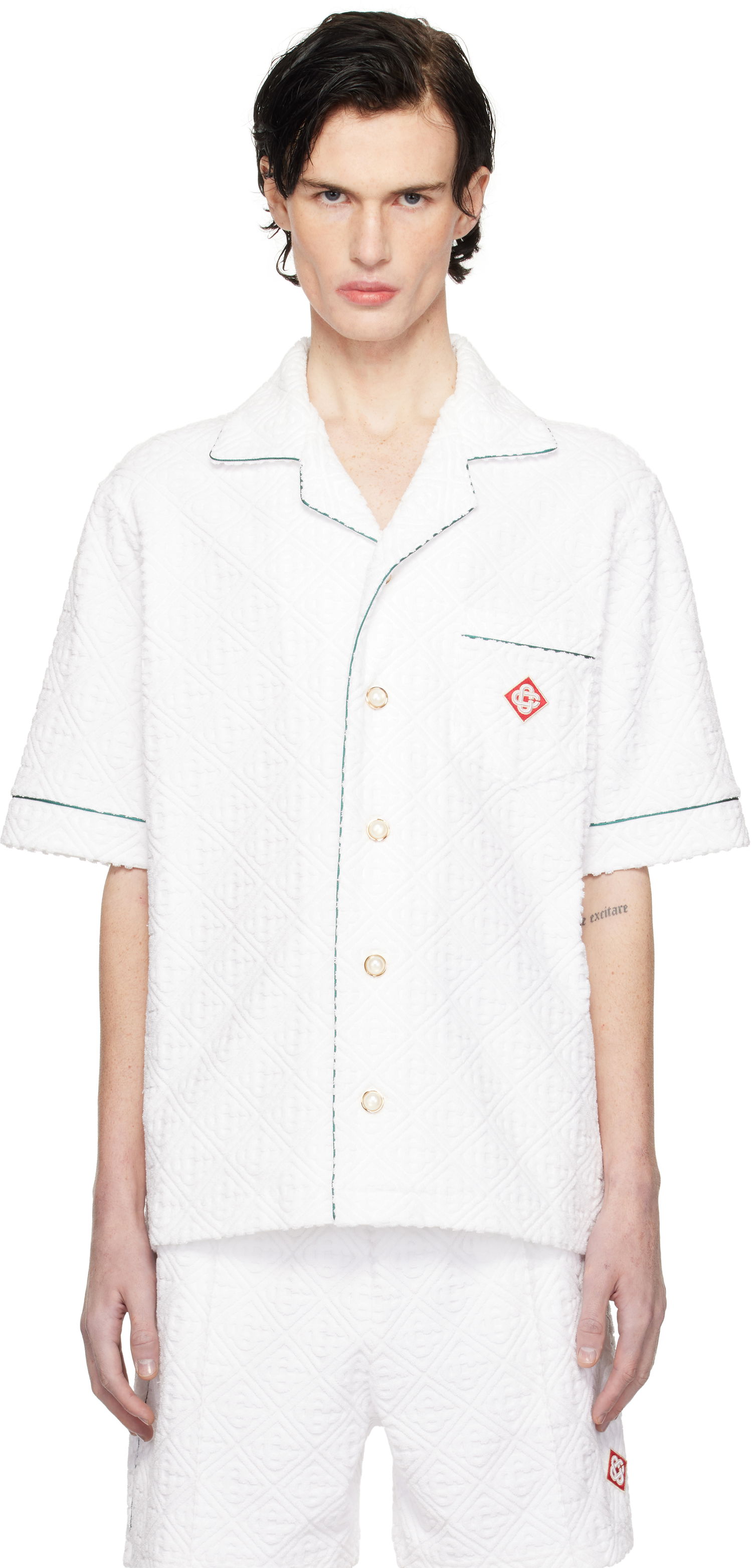 Košeľa Casablanca Towelling Monogram Shirt Biela | U-MPS25-SH-085-02, 0