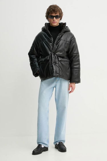 Prešívaná bunda Nanushka Hide Vegan Leather Puffer Jacket Čierna | NM22CROW00299, 1