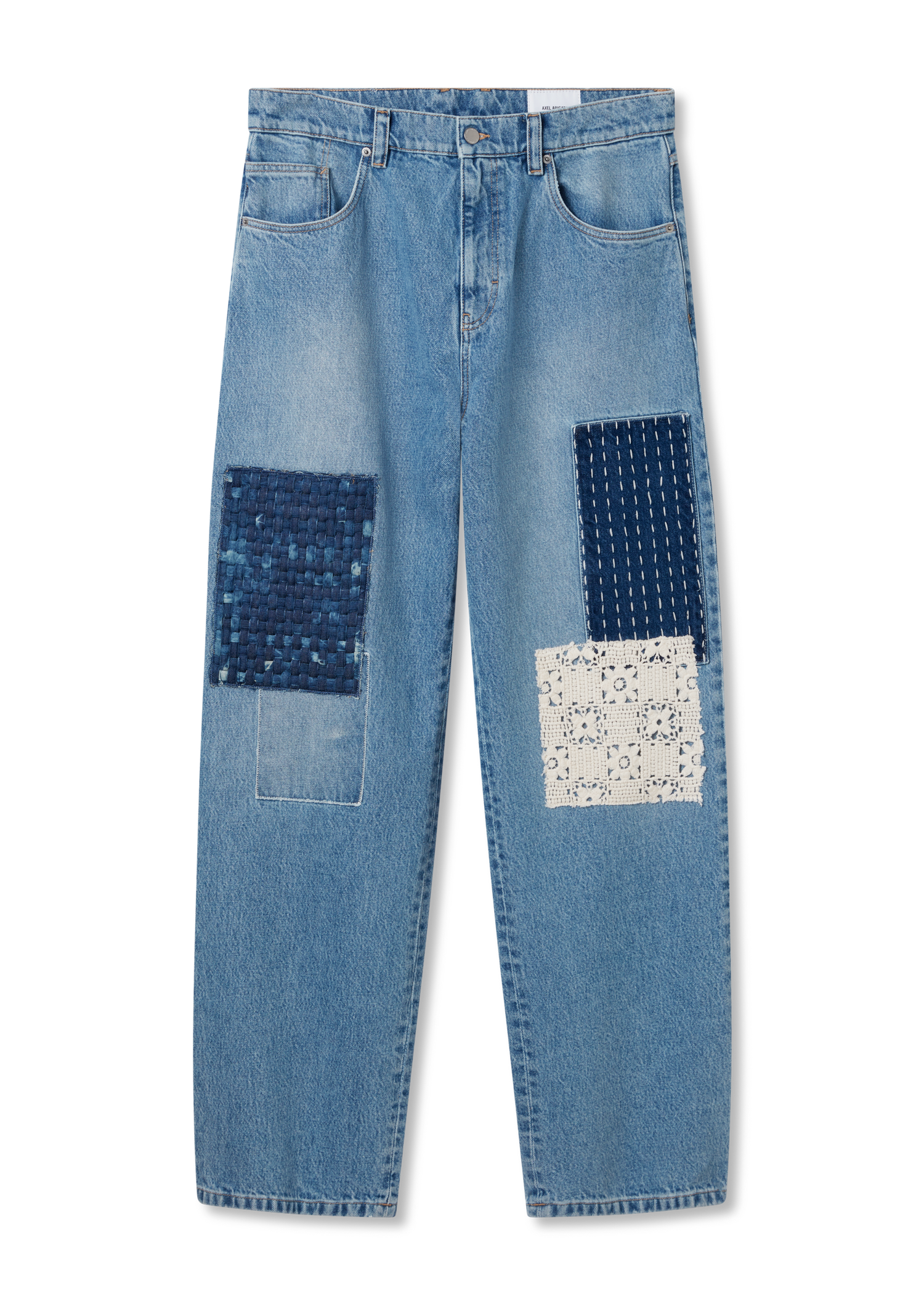 Džínsy AXEL ARIGATO Relaxed Fit Patchwork Jeans Modrá | A2988001, 1