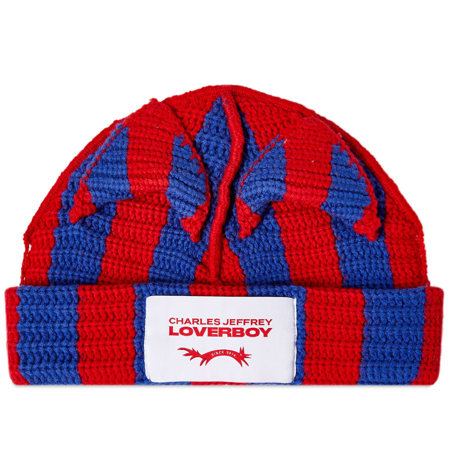 Kulicha Charles Jeffrey Loverboy Striped Ears Beanie Červená | 31130301, 0