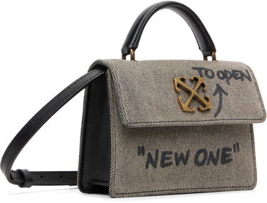 Kabelka Off-White Jitney Baby Quote Denim Bag with Crossed Arrows Hardware Šedá | OWNP063F25DEN0011110, 1
