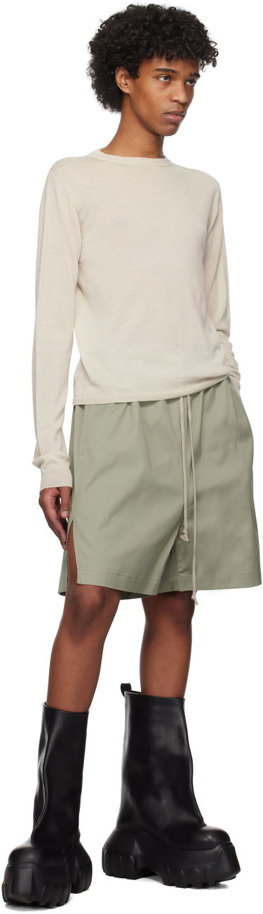 Sveter Rick Owens Rick Owens Hollywood Cropped Level Biker Sweater Béžová | RU01E5630 WS, 3