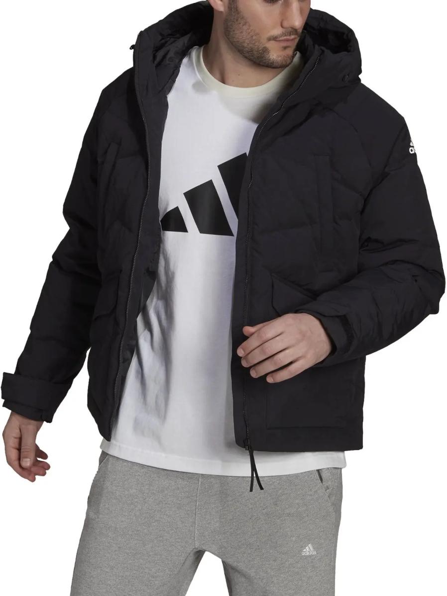 Prešívaná bunda adidas Originals Black Hooded Puffer Jacket Čierna | gt6538, 0