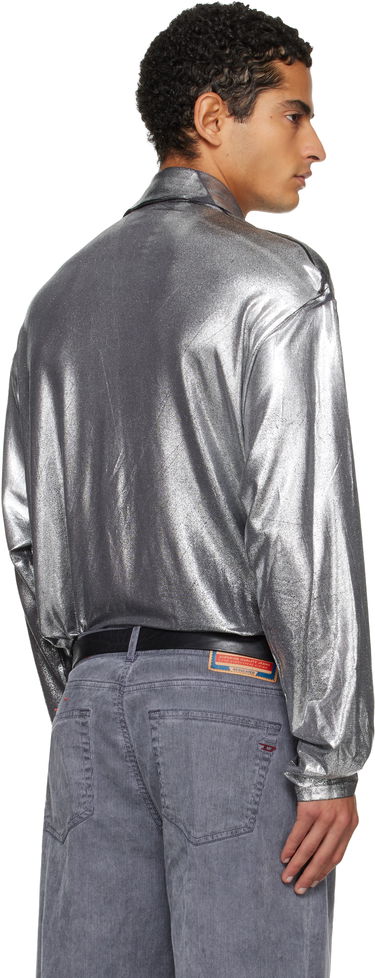 Košeľa Diesel Foiled Long-Sleeve Button-Up Shirt Metalická | A19410-0NKCU-9AW, 2