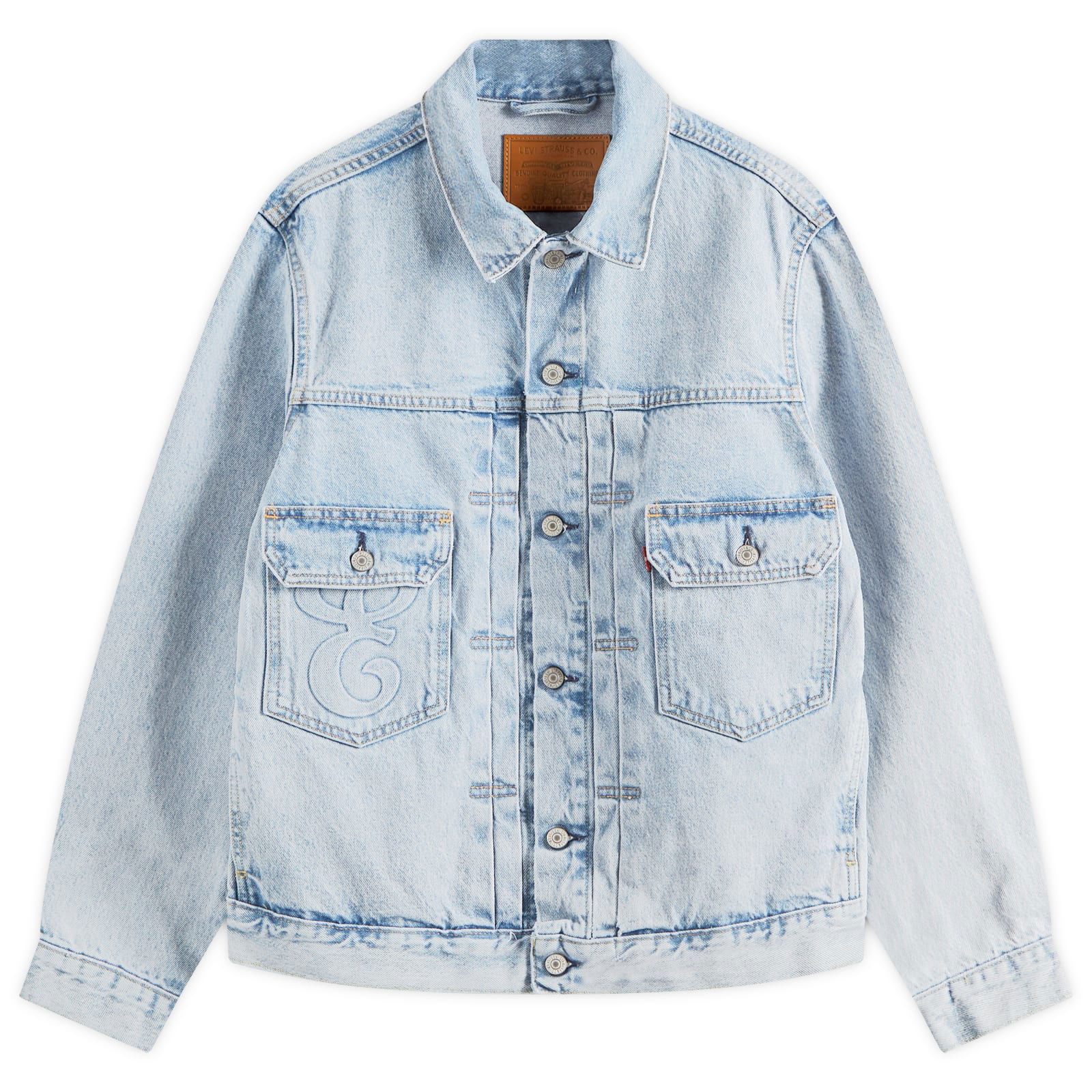 Levi's Levis E by END. Type II Trucker Jacket in Baby Blue Essential, Size X-Small | END. Clothing