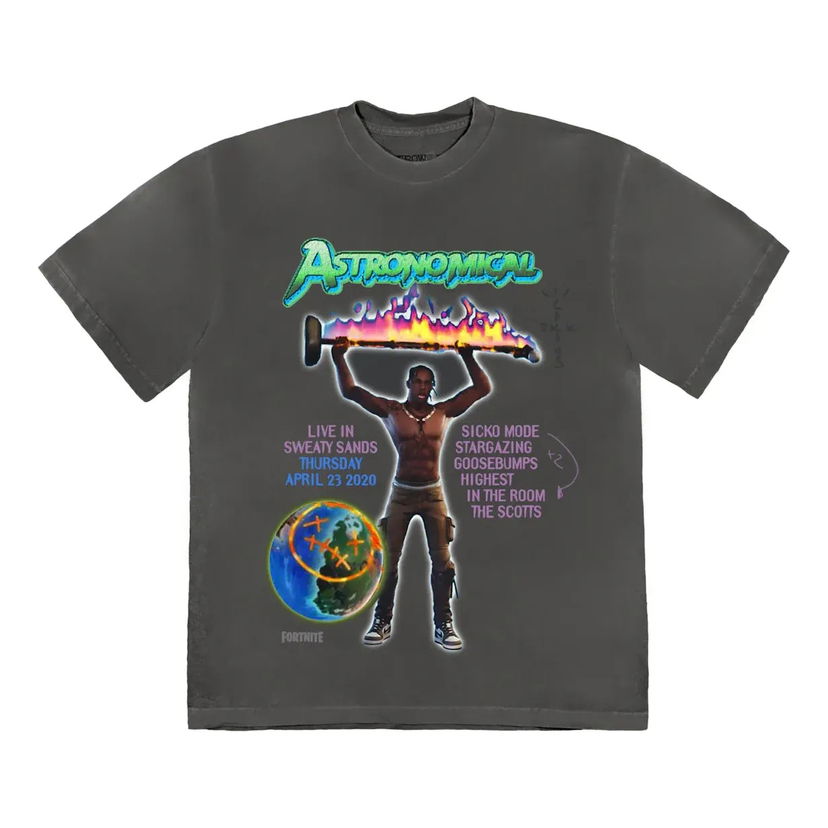 Tričko Cactus Jack by Travis Scott Travis Scott Astronomical T-Shirt Šedá | CJFN-SS11