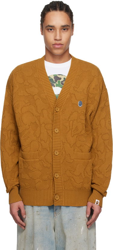Sveter BAPE A Bathing Ape Camo Jacquard Cardigan Hnedá | 001KNL301301M, 0