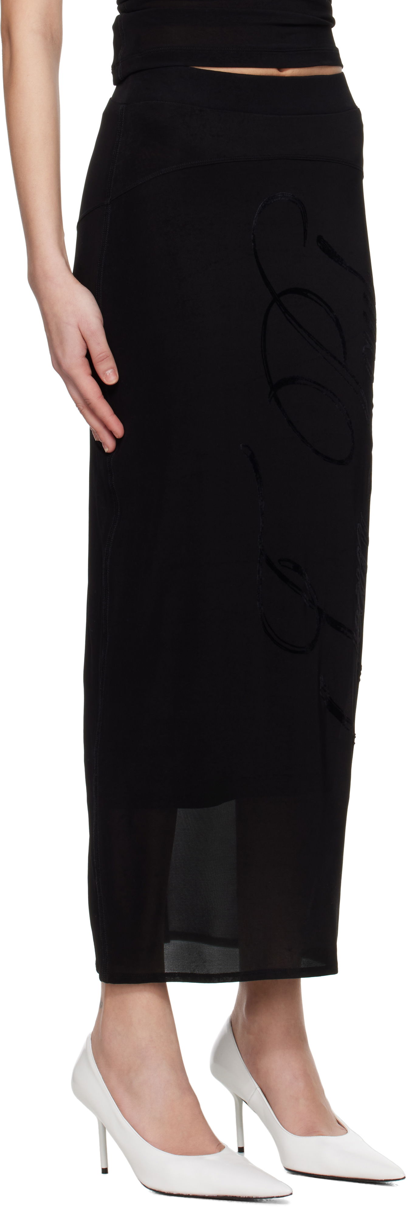Sukňa Jean Paul Gaultier Jean Paul Gaultier Viscose Jersey Maxi Skirt Čierna | 25/34-F-JU165I-J082-00, 1