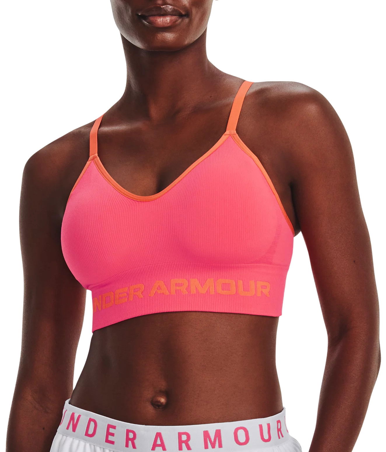Podprsenka Under Armour Seamless Low Long Rib Bra Oranžová | 1373870-683, 0