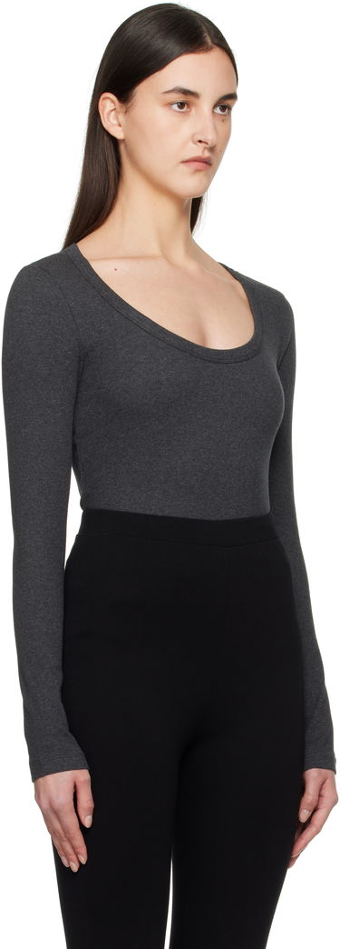 Body TOTEME TOTEME Classic Rib Long Sleeve T-Shirt Šedá | 251-WRT1060-FB0246, 1