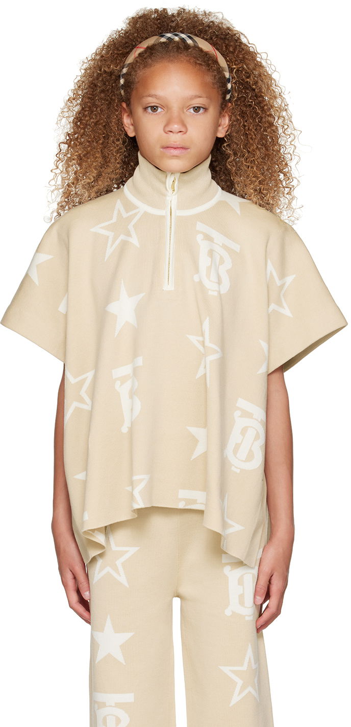 Sveter Burberry Burberry Kids Sylvie Poncho Béžová | 8057913, 0