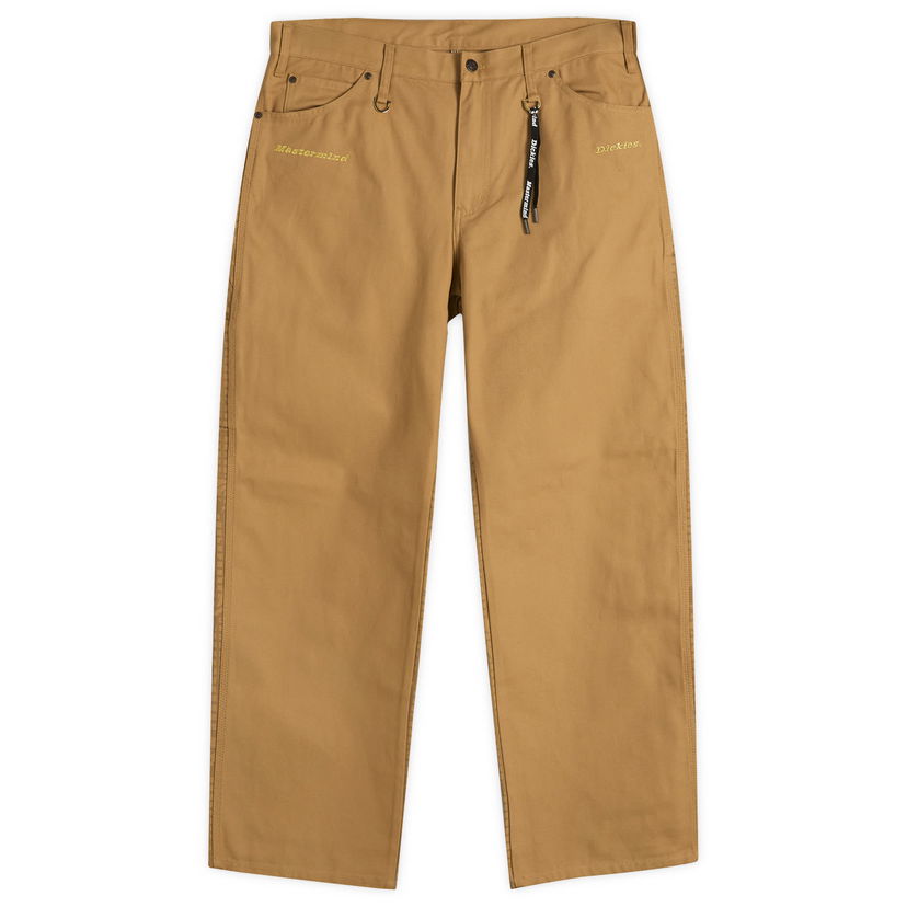 Nohavice Mastermind WORLD Mastermind World x Dickies Duck Carpenter Pants, Size Large Hnedá | MJ25C14-PA100-1
