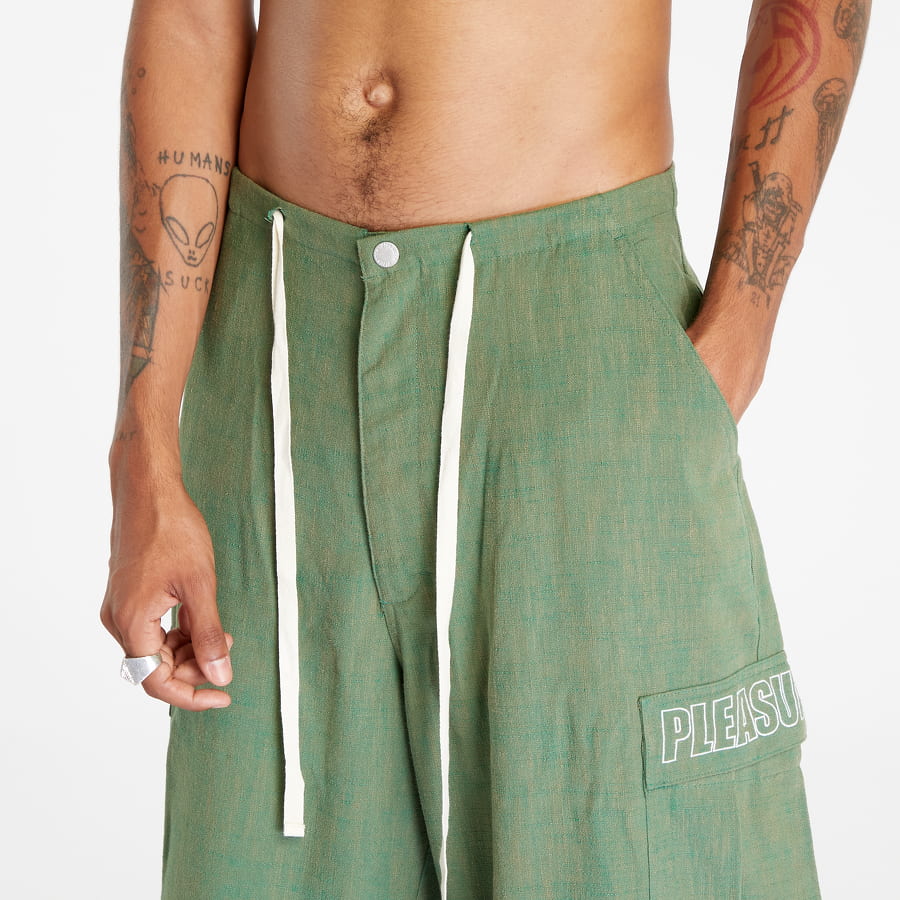 Visitor Wide Fit Cargo Pants Green