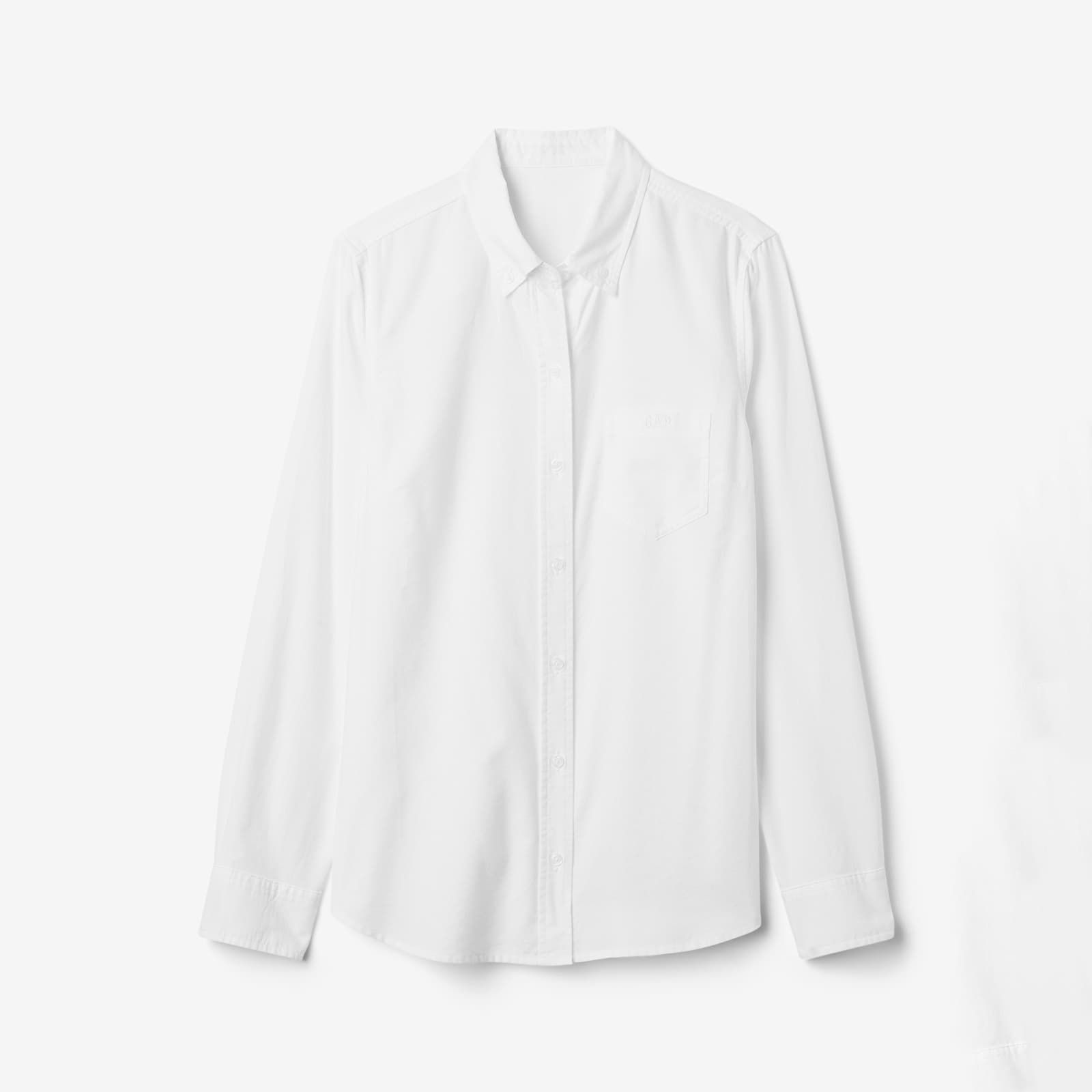 Shirt Logo Fitted Oxford Shirt Optic White M