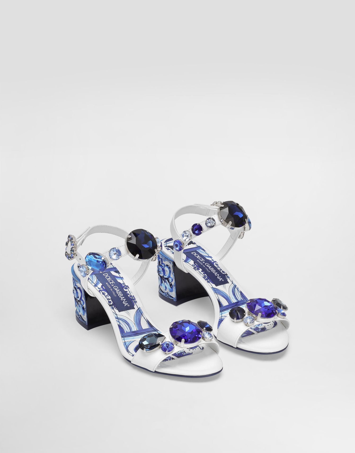 Doplnky Dolce & Gabbana Dolce & Gabbana Patent Leather Sandals with Jewels and Floral Heel Biela | CR1733AT848HA3OB, 1