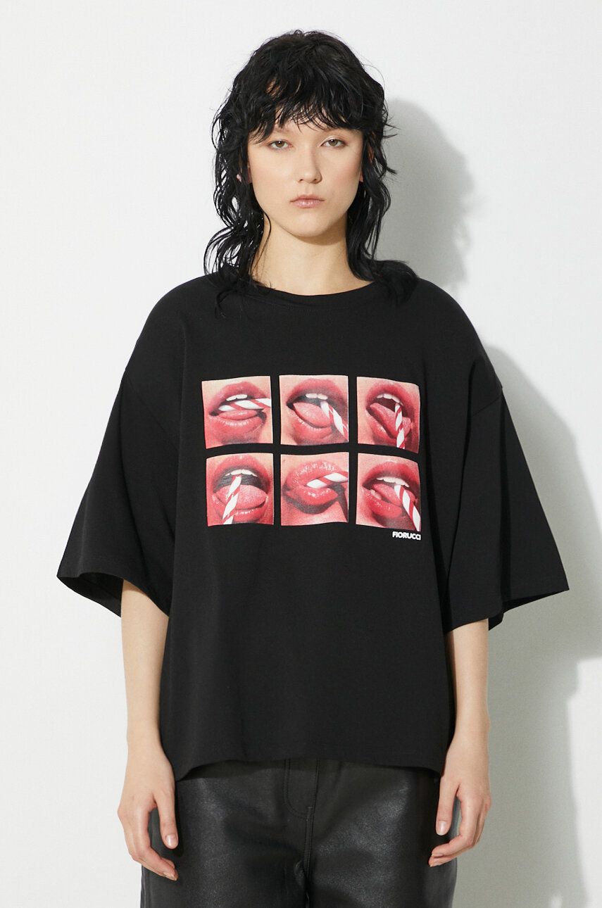 Tričko Fiorucci Fiorucci Mouth Print Padded T-Shirt Čierna | M01FPTSH105CJ01BK01, 0
