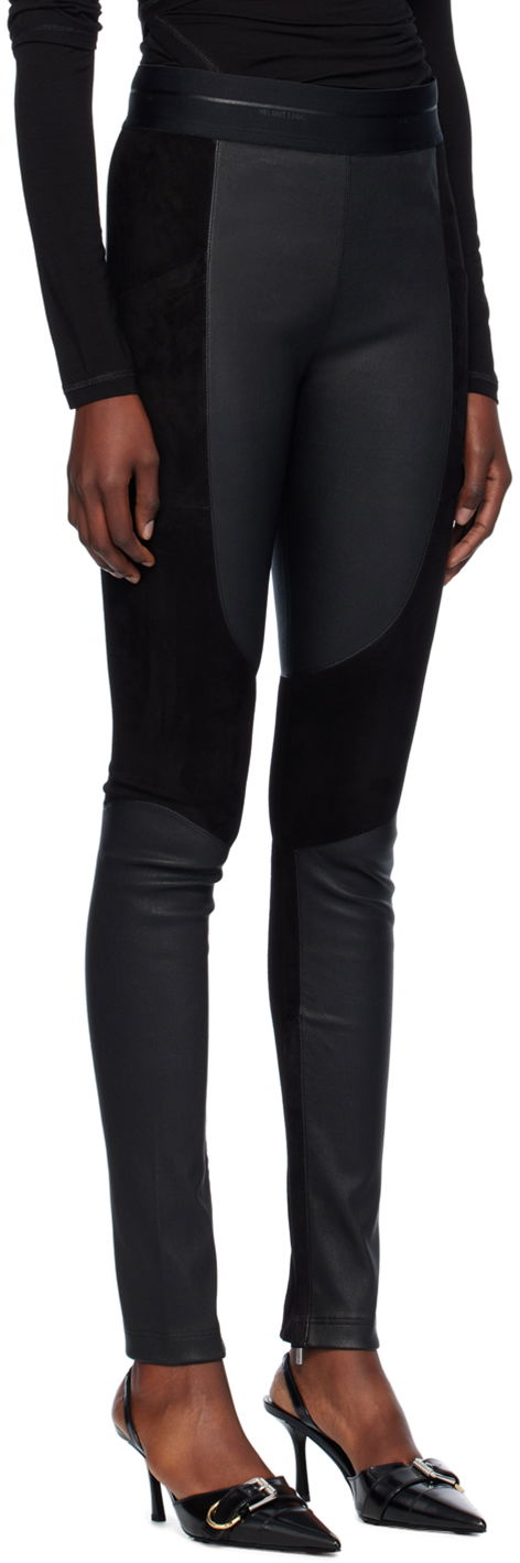 Legíny Helmut Lang Racer Leather Leggings Čierna | O06HW202, 1