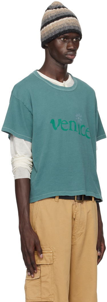 Tričko ERL 'Venice' Print Cropped T-Shirt Modrá | ERL09T001, 1