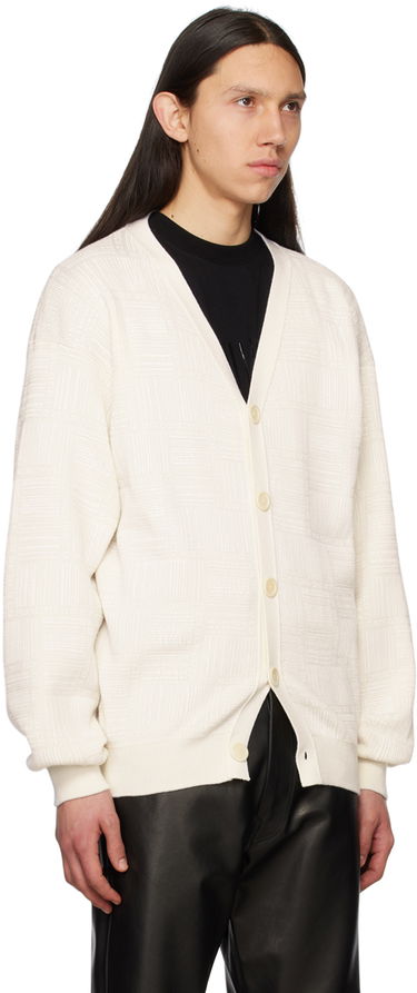 Sveter VETEMENTS Textured Knit Cardigan Biela | VL16KN120W, 1