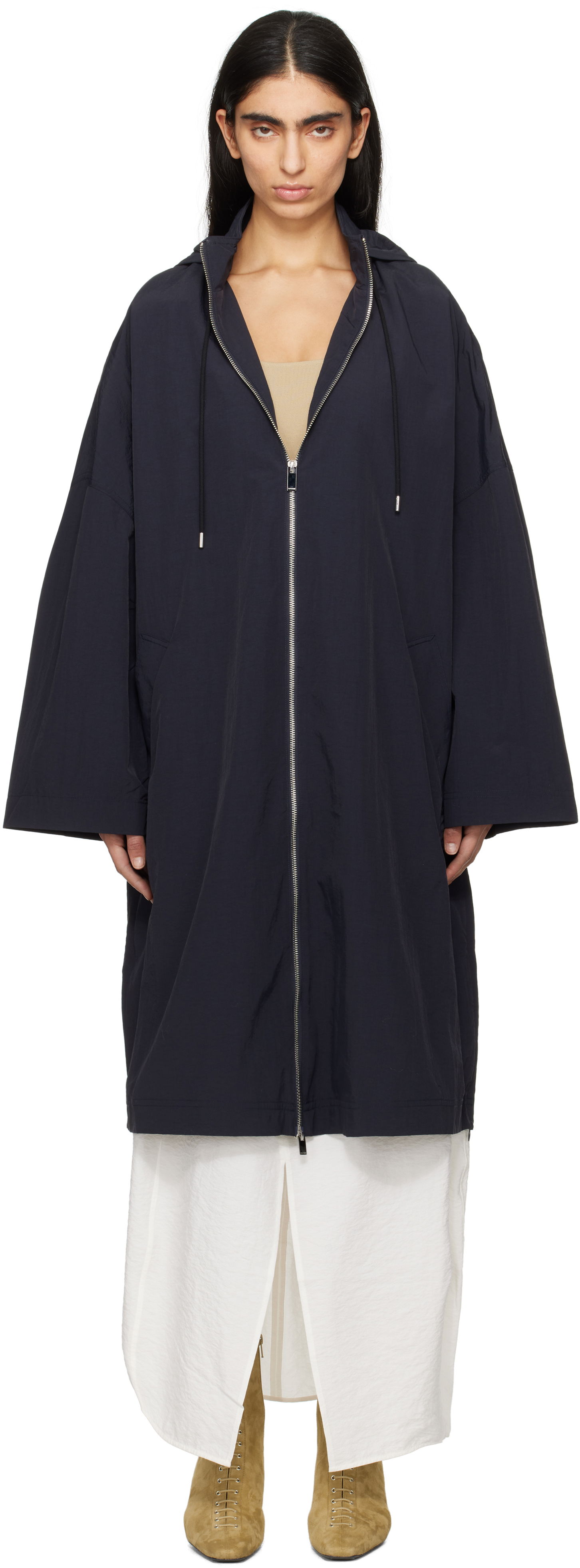 Vetrovka TOTEME TOTEME Windbreaker Hooded Coat Navy | 252-WRO0172-FB0367, 0