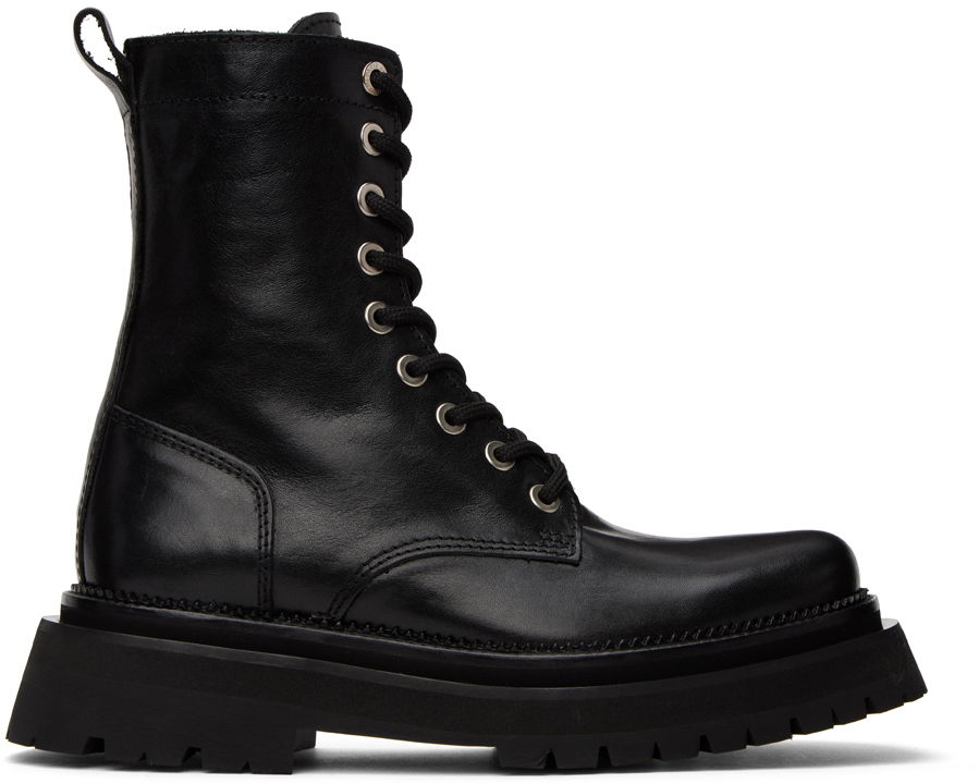 Oblečenie AMI AMI Paris Leather Boots Čierna | USV153.840, 0
