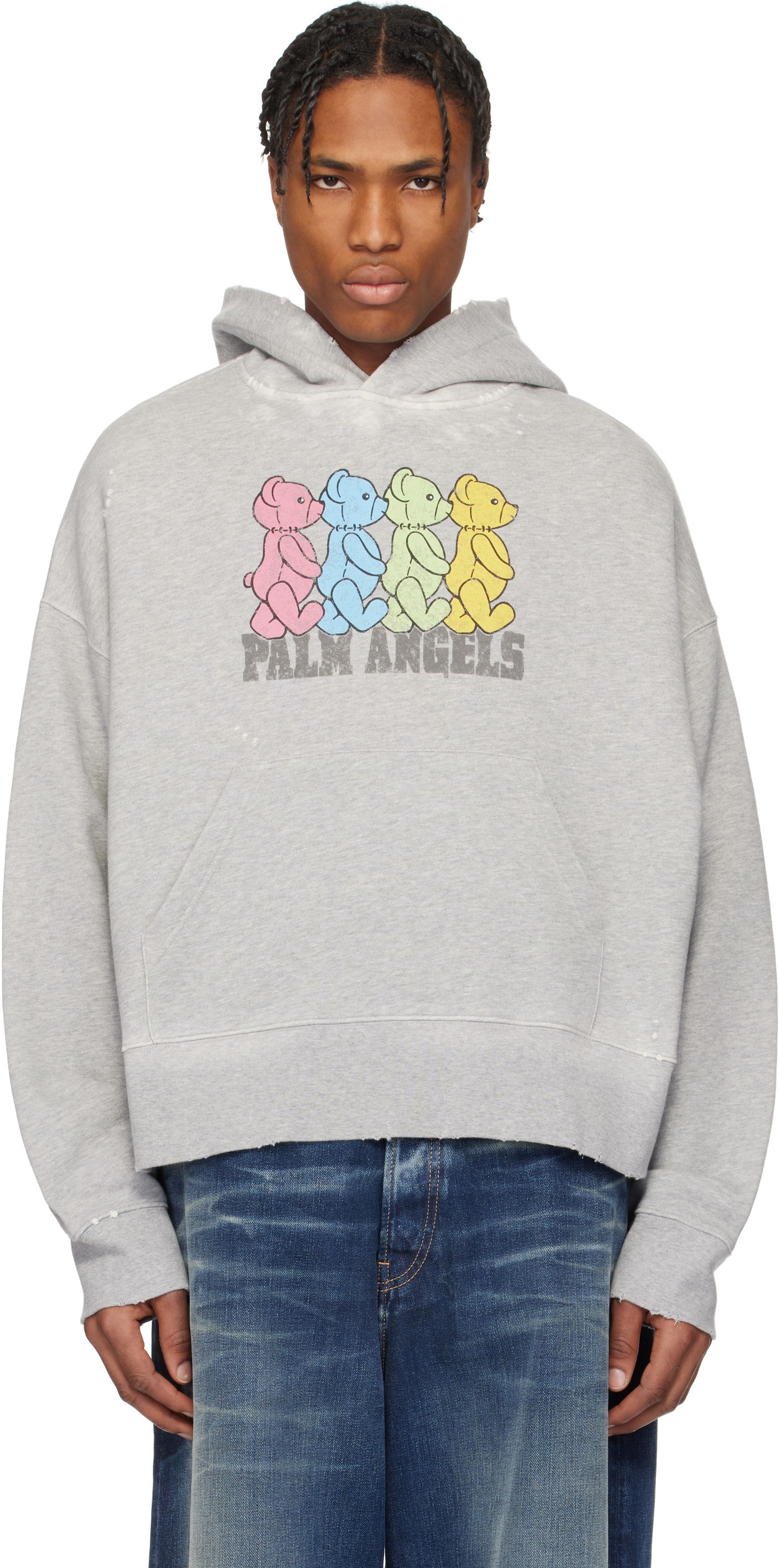 Mikina Palm Angels Palm Angels Multicolor Bears Hoodie Šedá | PMBB172S25FLE0020884, 0