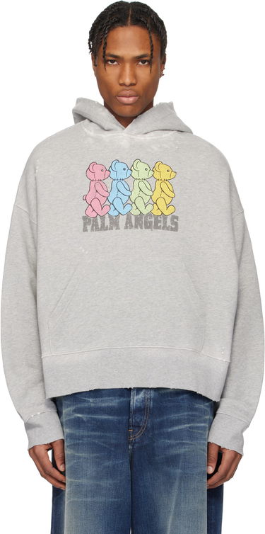 Mikina Palm Angels Palm Angels Multicolor Bears Hoodie Šedá | PMBB172S25FLE0020884, 0