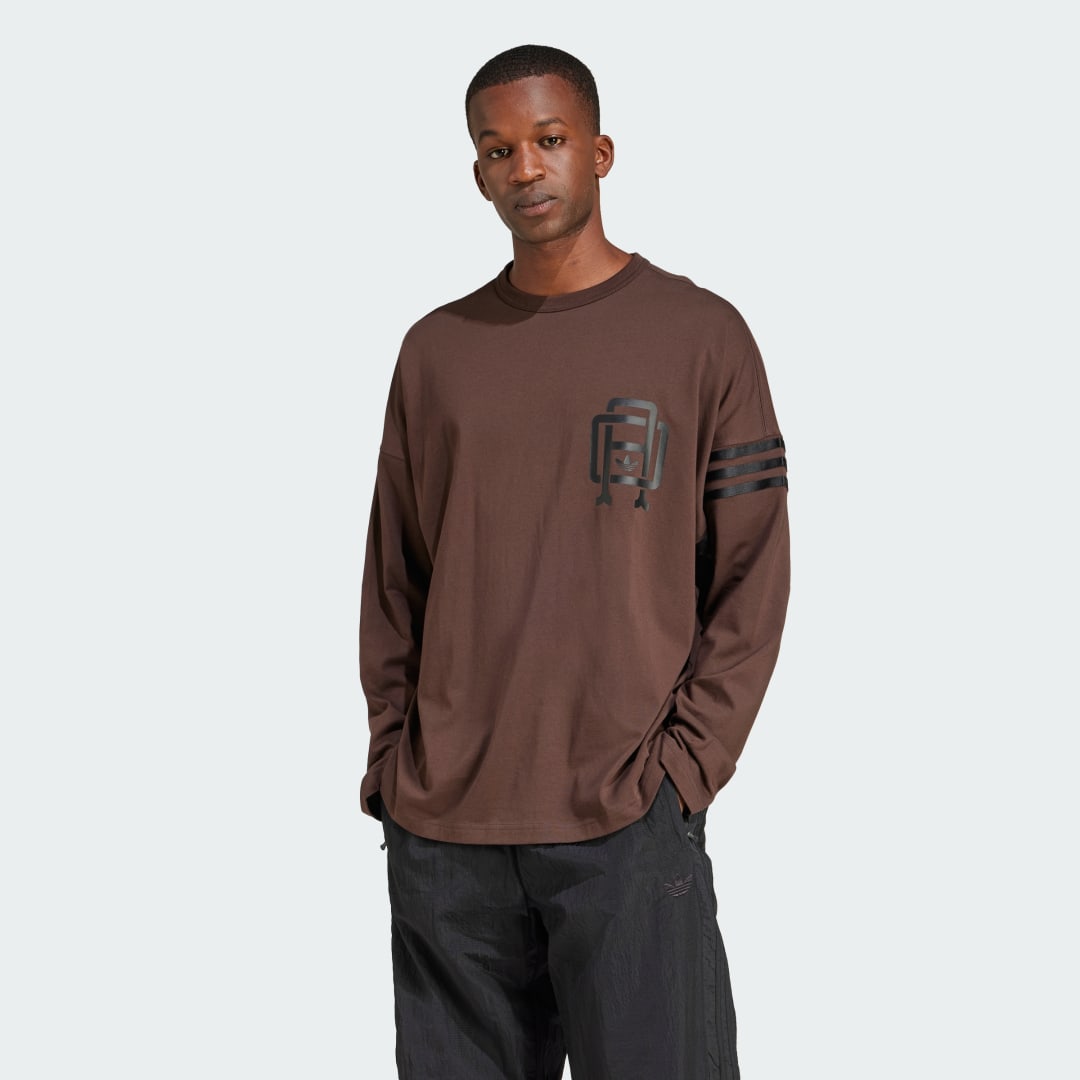Tričko adidas Originals adidas Originals Long Sleeve T-Shirt Hnedá | JD0682, 0