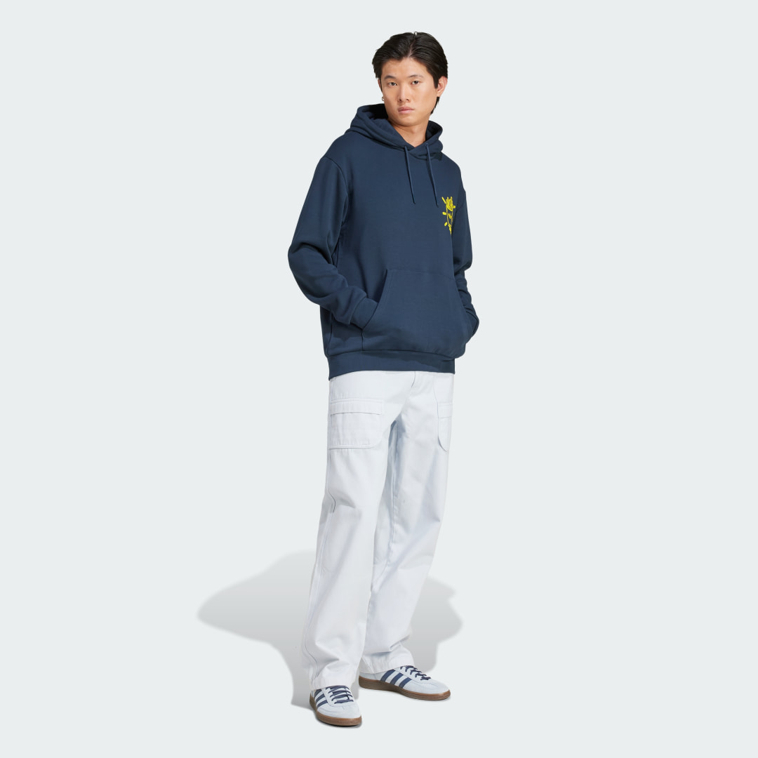 Mikina adidas Performance Q12 Street Burger Hoodie Modrá | JN5694, 1