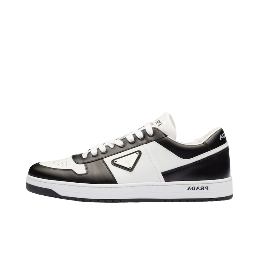 Tenisky a topánky Prada Downtown Low Top Sneakers Leather White Black Čierna | 2EE364_3LKG_F0964