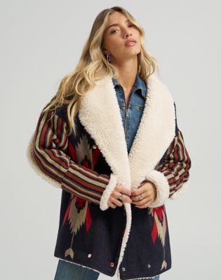 Kabáty Wrangler Wrangler x Lainey Wilson Lainey Jacquard Coat Navy | 112373756:XS, 1