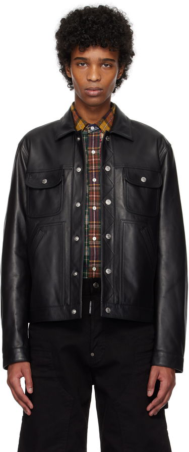 Bunda DSQUARED2 Dsquared2 Boxy Jean Leather Jacket Čierna | S74AM1571_SY1491, 0