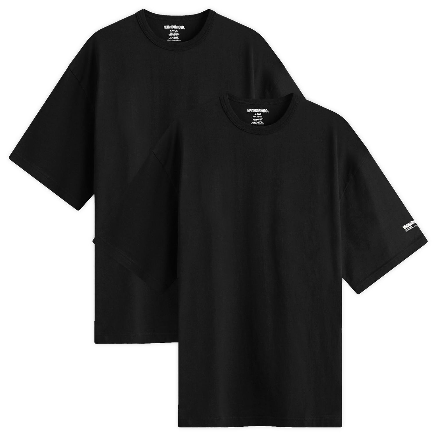 Tričko Neighborhood Neighborhood Classic 2-Pack T-Shirt, Size Large Čierna | 251QTNH-UWM01-BLK, 0