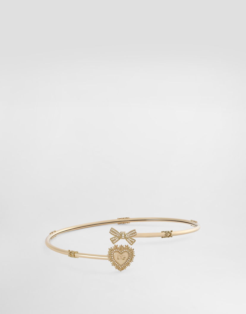 Náhrdelník Dolce & Gabbana Dolce & Gabbana Devotion 18kt Yellow Gold Diamond Choker Metalická | WNLD2GWYEDWZOO00