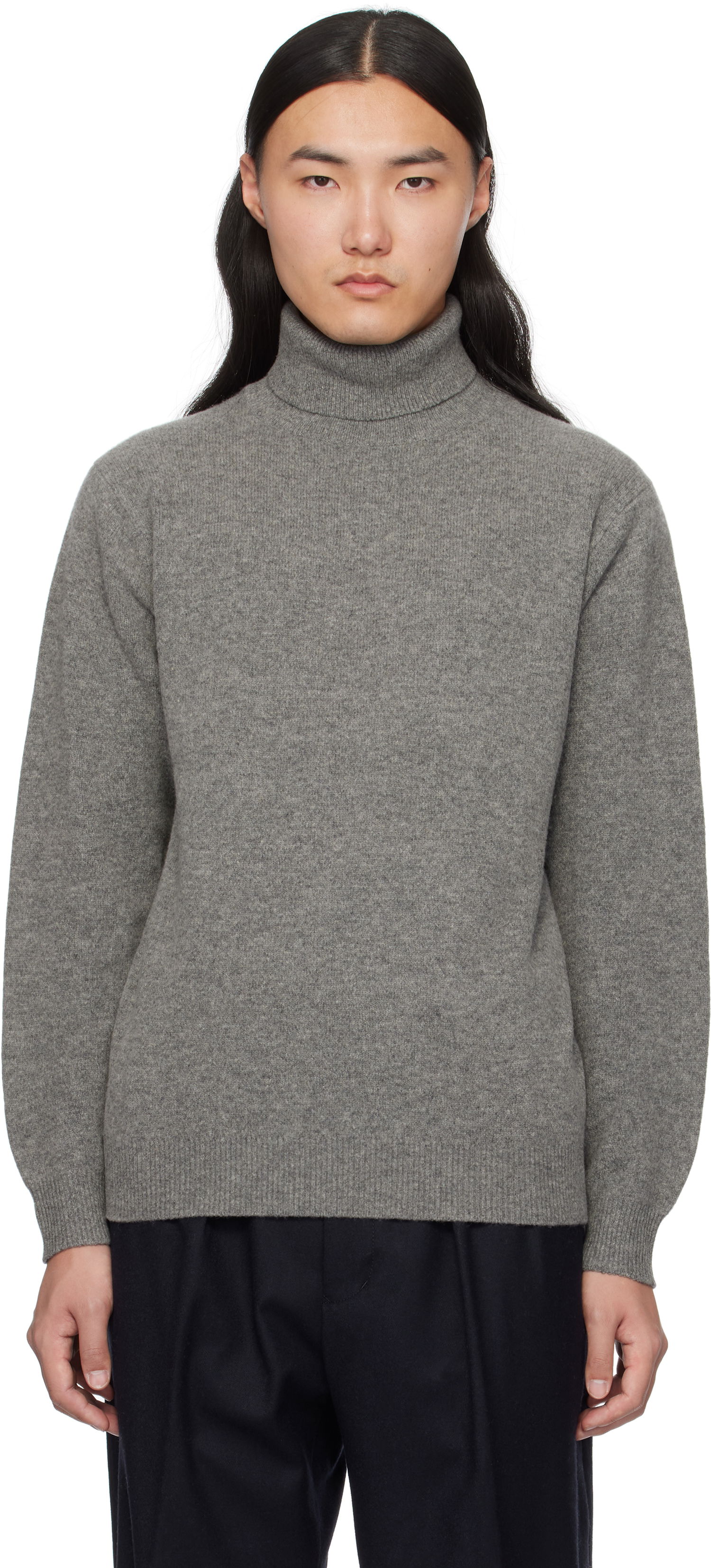 Sveter BEAMS BEAMS PLUS 9G Turtleneck Sweater Šedá | 38150147156, 0