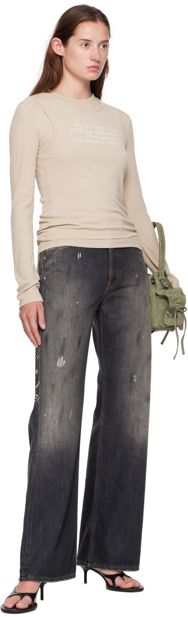 Tričko Acne Studios Acne Studios Layered Long Sleeve T-Shirt Béžová | AL0491-, 3