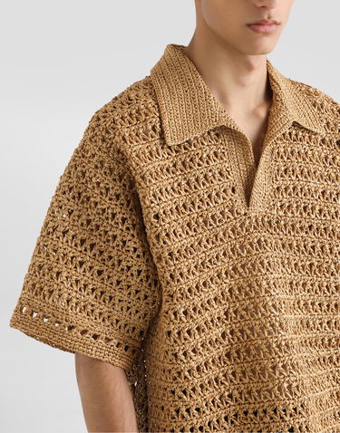 Polo tričko Dolce & Gabbana Dolce & Gabbana Crochet Polo Shirt Béžová | GXZ58TJAIRDA0591, 3