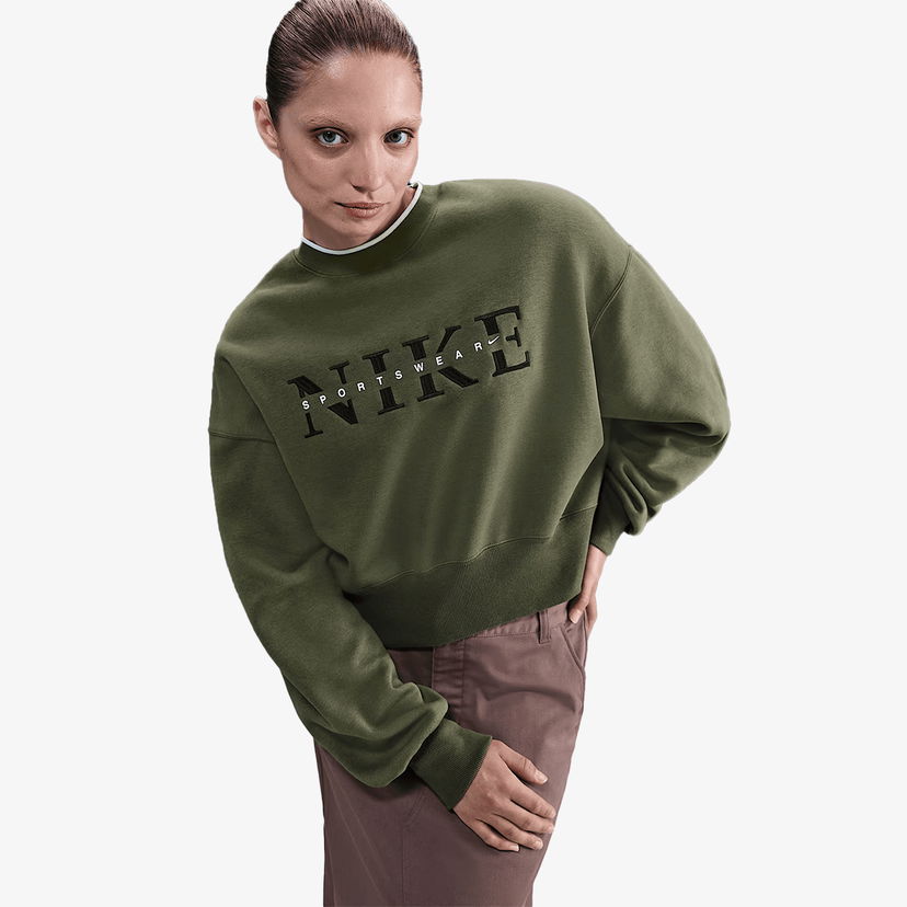 Mikina Nike Sportswear Phoenix Fleece Crewneck Sweatshirt Zelené | IH4056-222