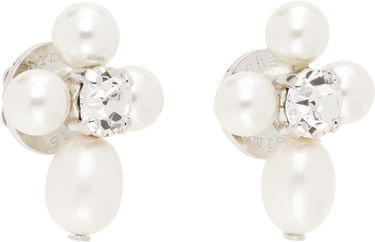 Náušnice Simone Rocha Simone Rocha Pebble Pearl Crystal Cluster Drop Earrings Biela | ERG535 0913, 1
