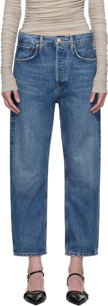 Džínsy AGOLDE AGOLDE 90's Crop Mid Rise Straight Jeans Modrá | A173-1535, 0