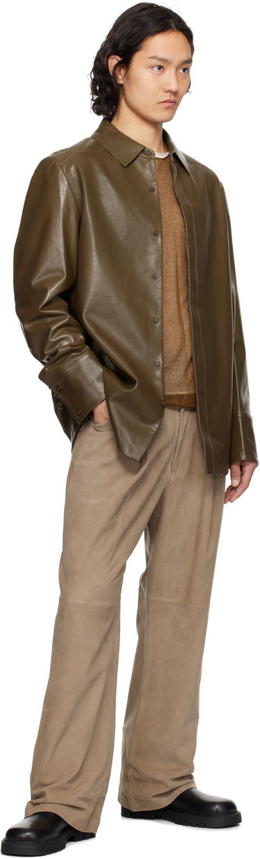 Košeľa Entire Studios Entire Studios Legacy Leather Button-Up Shirt Zelené | ESU-S25-13008-PE, 3