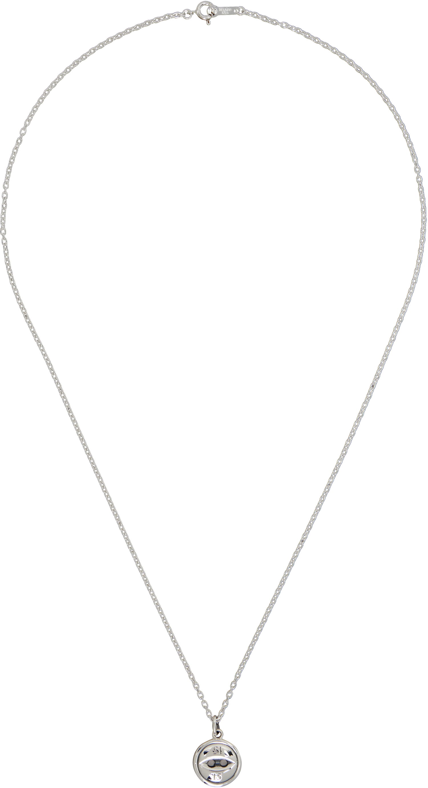 Náhrdelník Neighborhood Chain Necklace with Engraved Circular Button Pendant Metalická | 252IVNH-AC03, 0