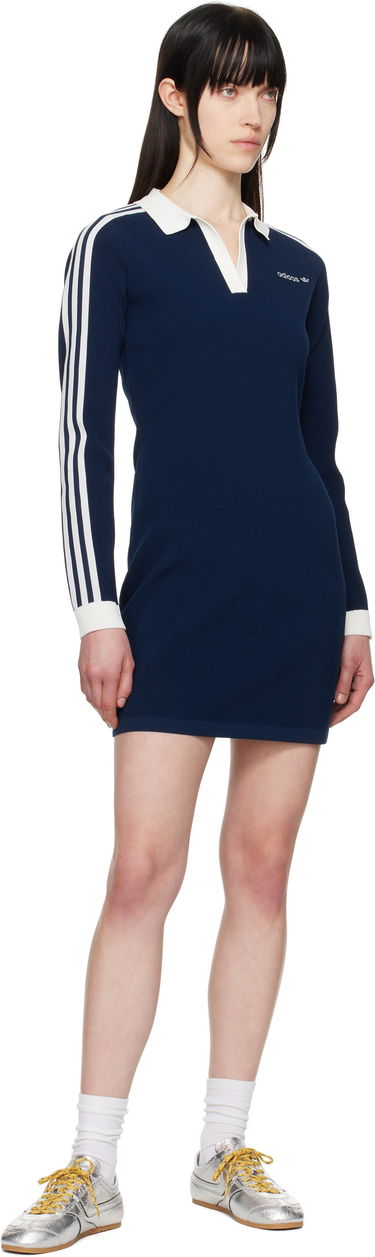 Šaty adidas Performance Knitted Polo Dress Modrá | JC7690, 3