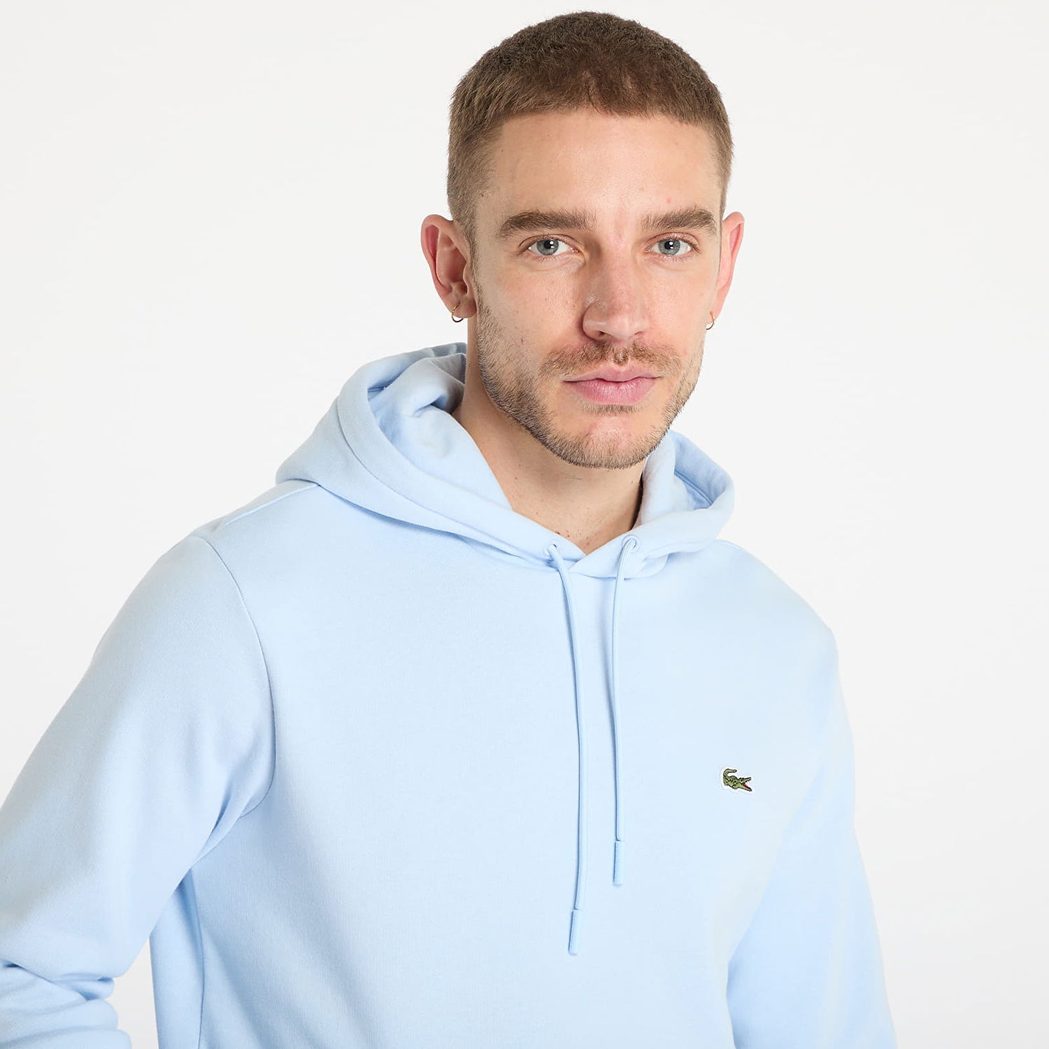 Mikina Lacoste Lacoste Men's Brushed Fleece Hoodie Modrá | SH9623 T01, 1