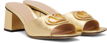 Tenisky a topánky Valentino Valentino Garavani VLogo Signature Heeled Slide Sandals Metalická | 7W2S0MH7KDR, 3