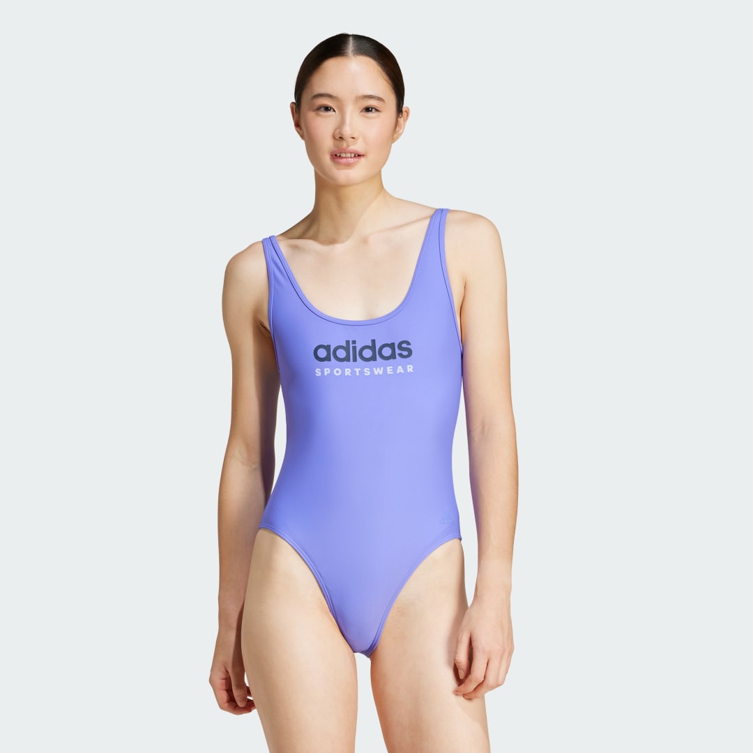 Plavky adidas Performance Sportswear U-Back One Piece Swimsuit Fialová | JG8474, 0