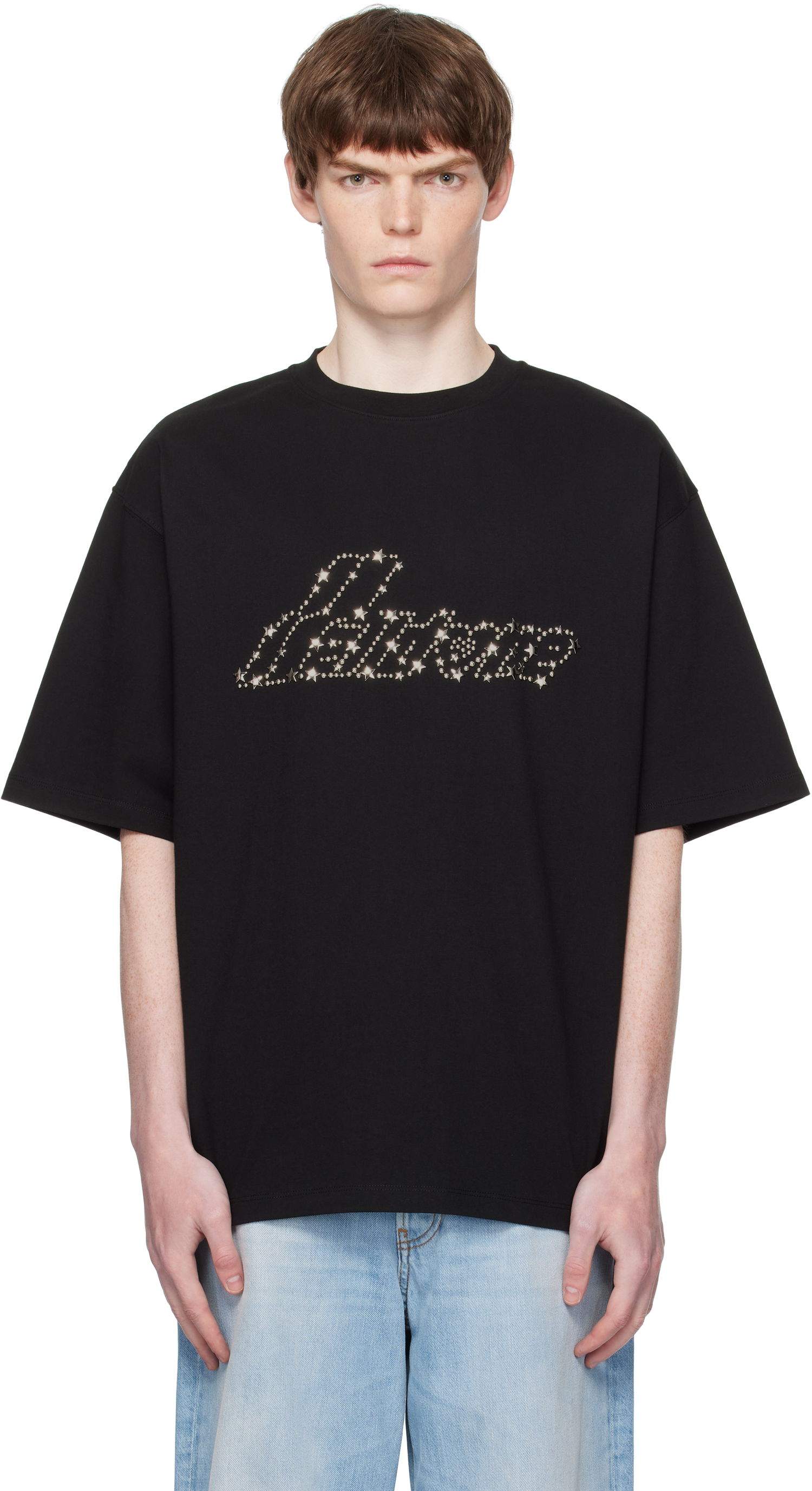 Tričko We11done WE11DONE Pearly Logo T-Shirt Čierna | WD-TT2-25-735-U-BK, 0