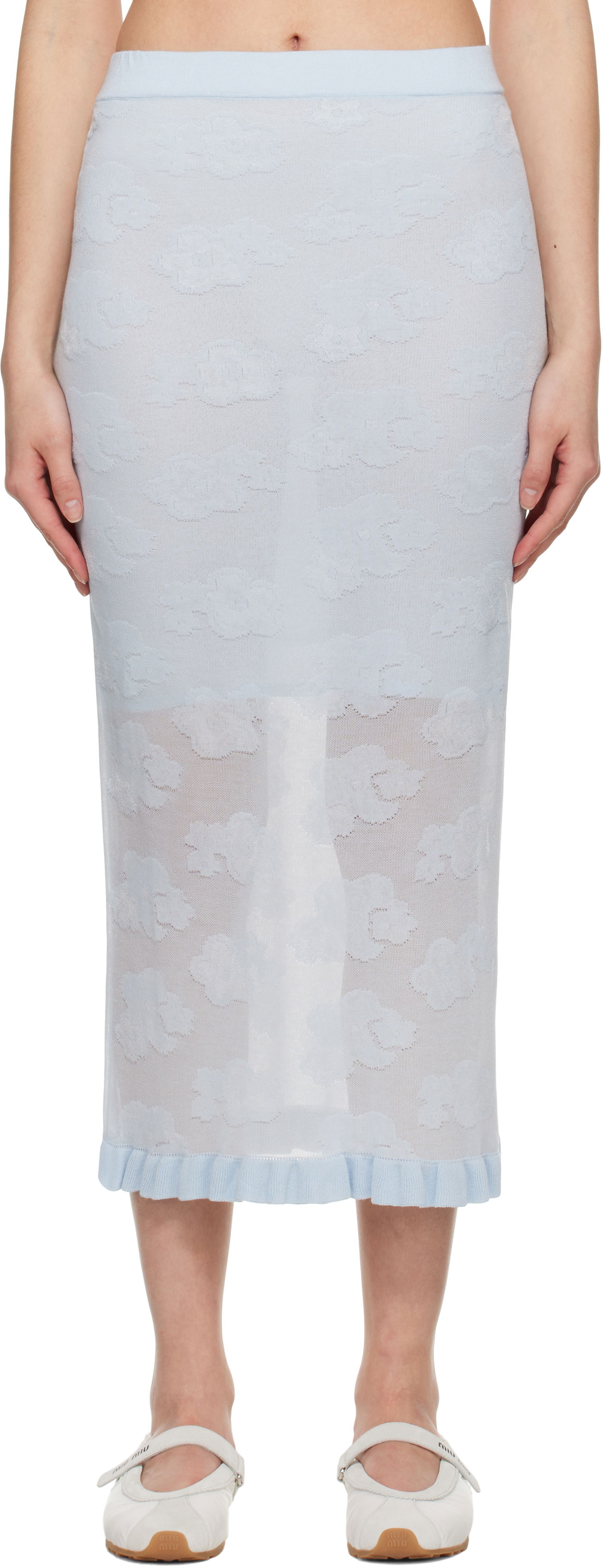 Sukňa Cecilie Bahnsen Cecilie Bahnsen Pegonia Midi Knit Skirt Modrá | 1.25KNI50005 PEGONIA SKIRT, 0